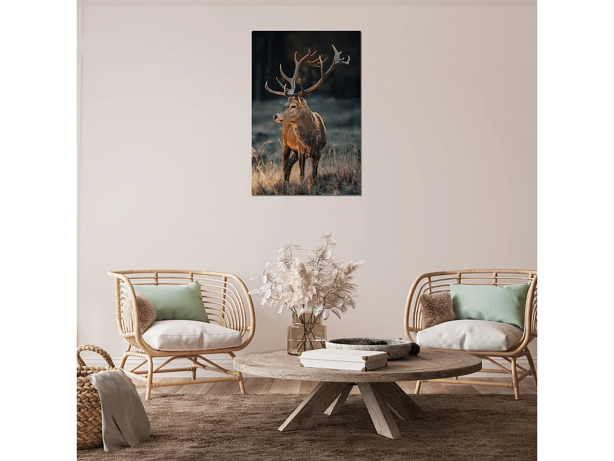 Tableau sur toile cerf sauvage 65x97 cm
