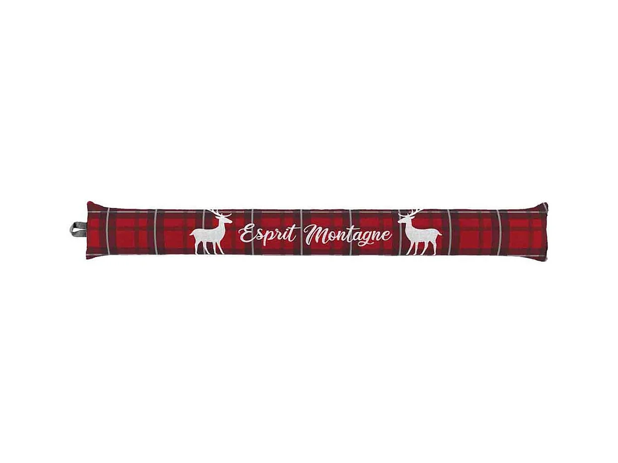 Boudin Bas de Porte "Heidi" 80cm Gris & Rouge