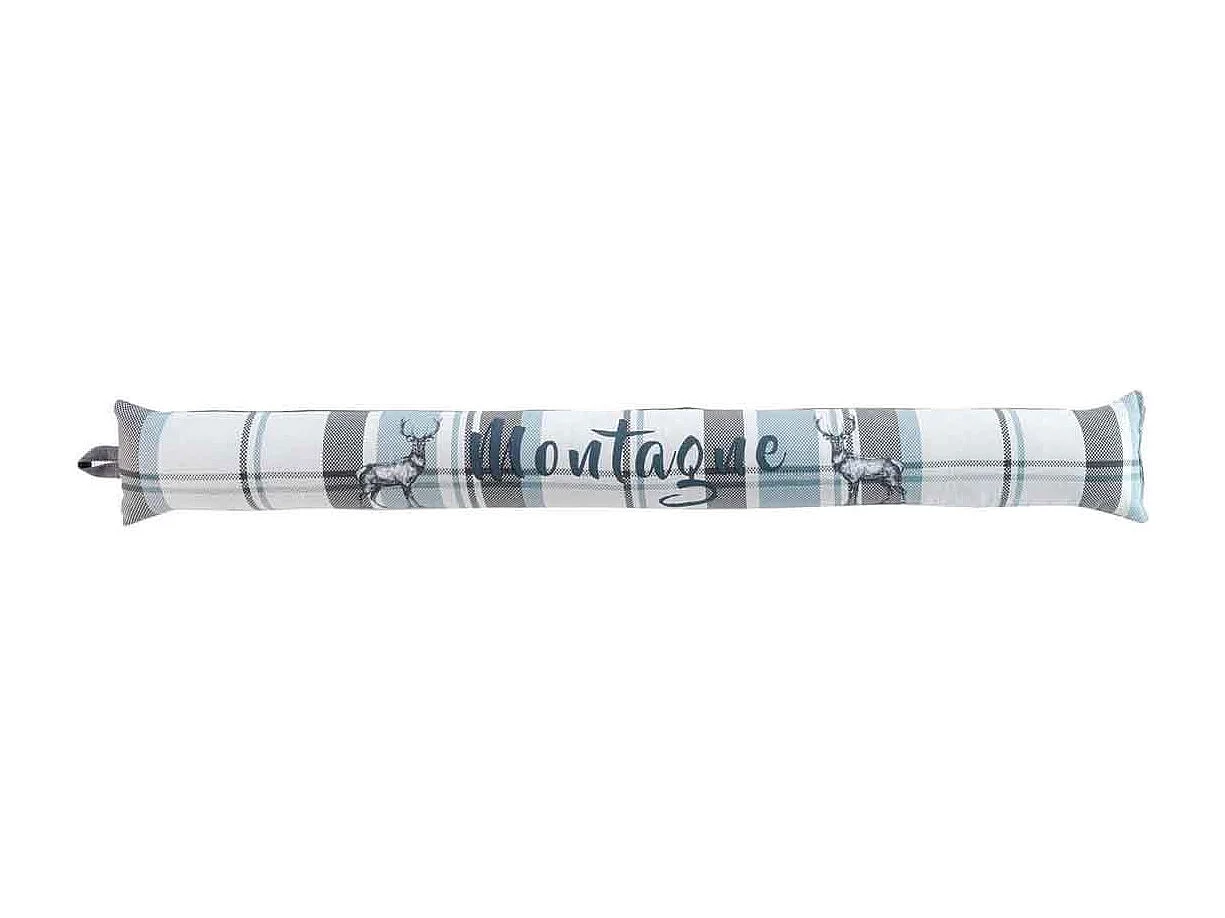 Boudin Bas de Porte "Megève" 80cm Bleu & Gris