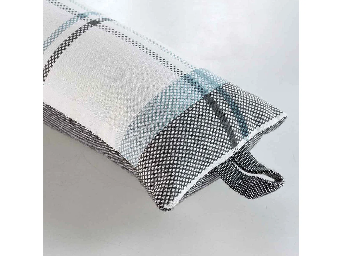 Boudin Bas de Porte "Megève" 80cm Bleu & Gris