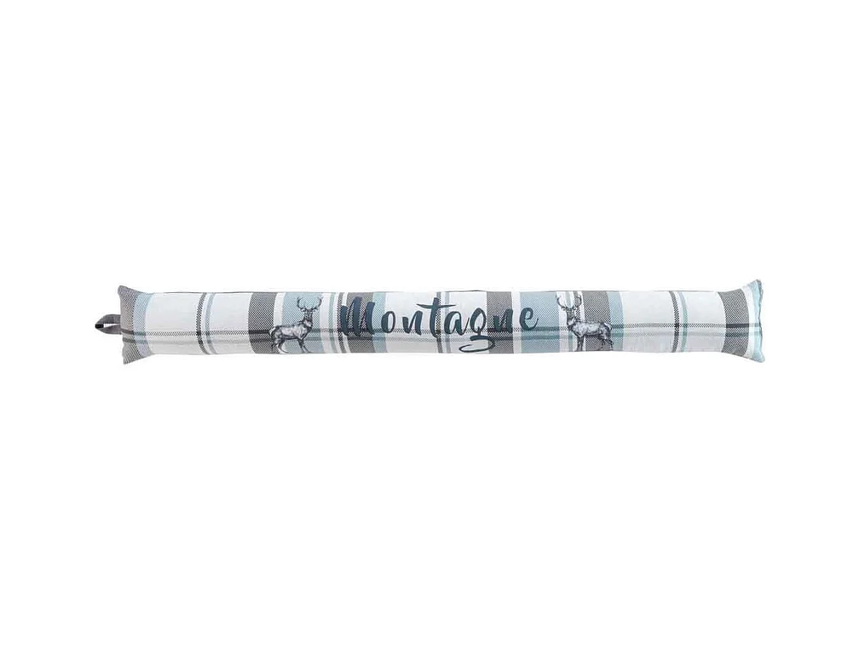 Boudin Bas de Porte "Megève" 80cm Bleu & Gris