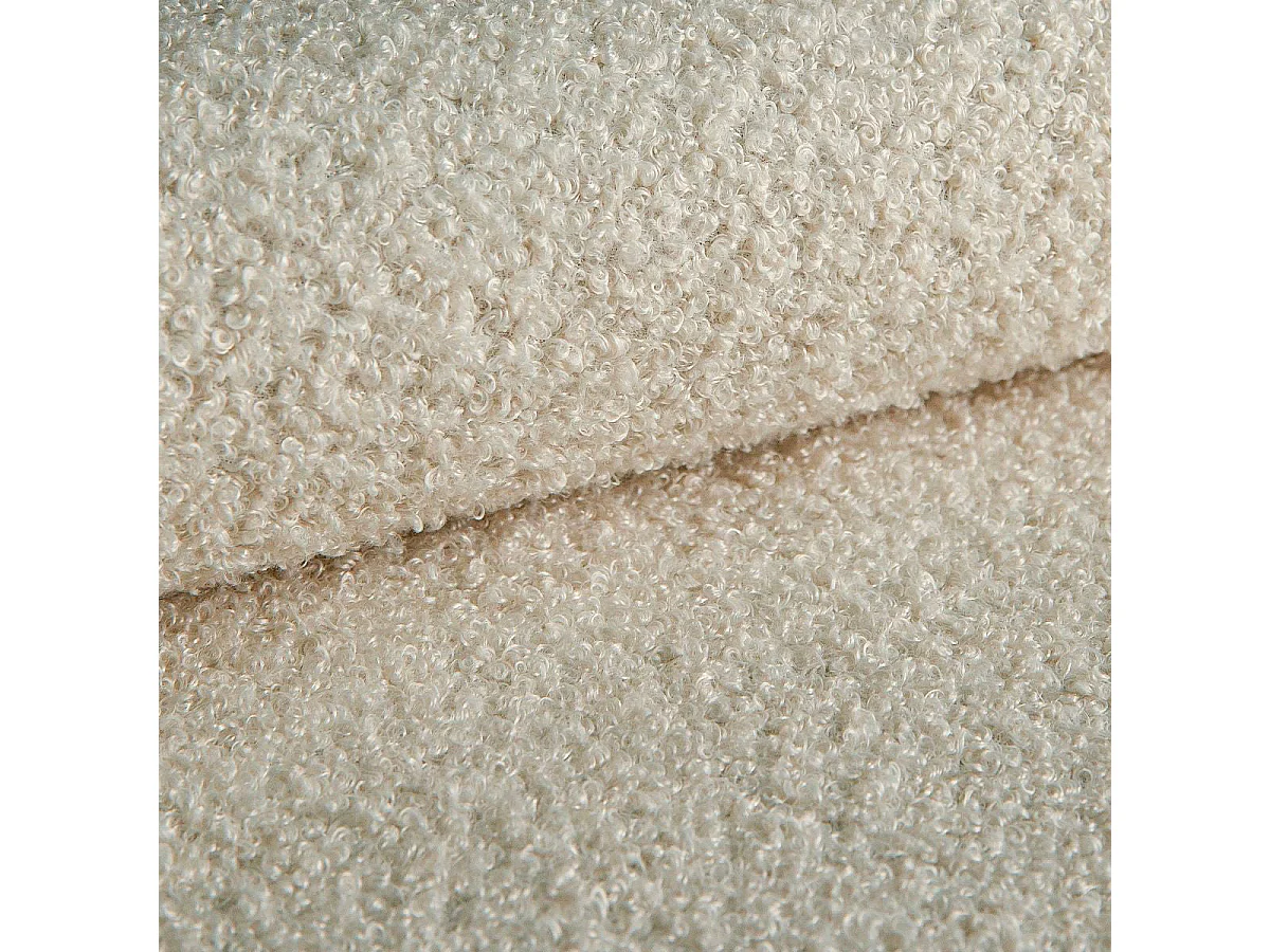 Canapé d'angle droit 5 places en tissu bouclette beige avec coffre TORINO