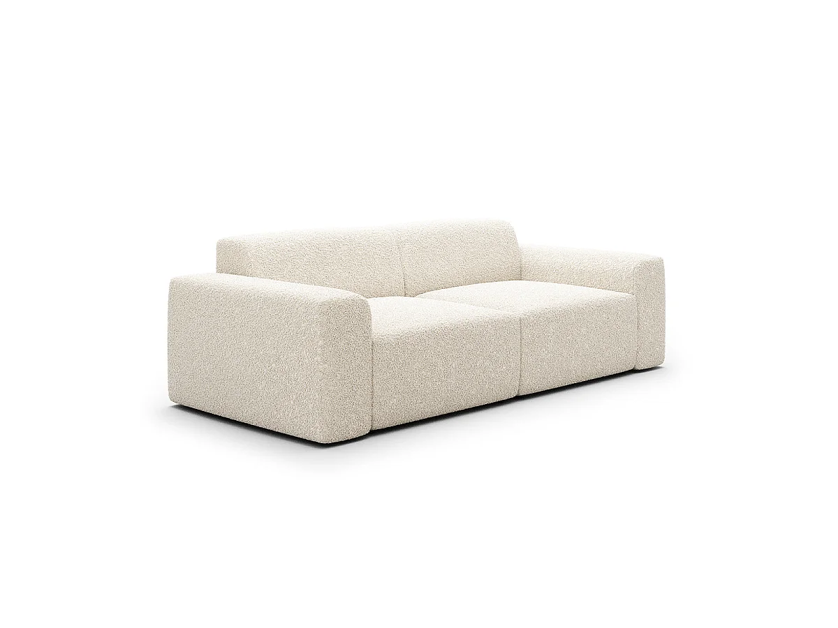 Canapé 3 places en tissu bouclette beige TORINO