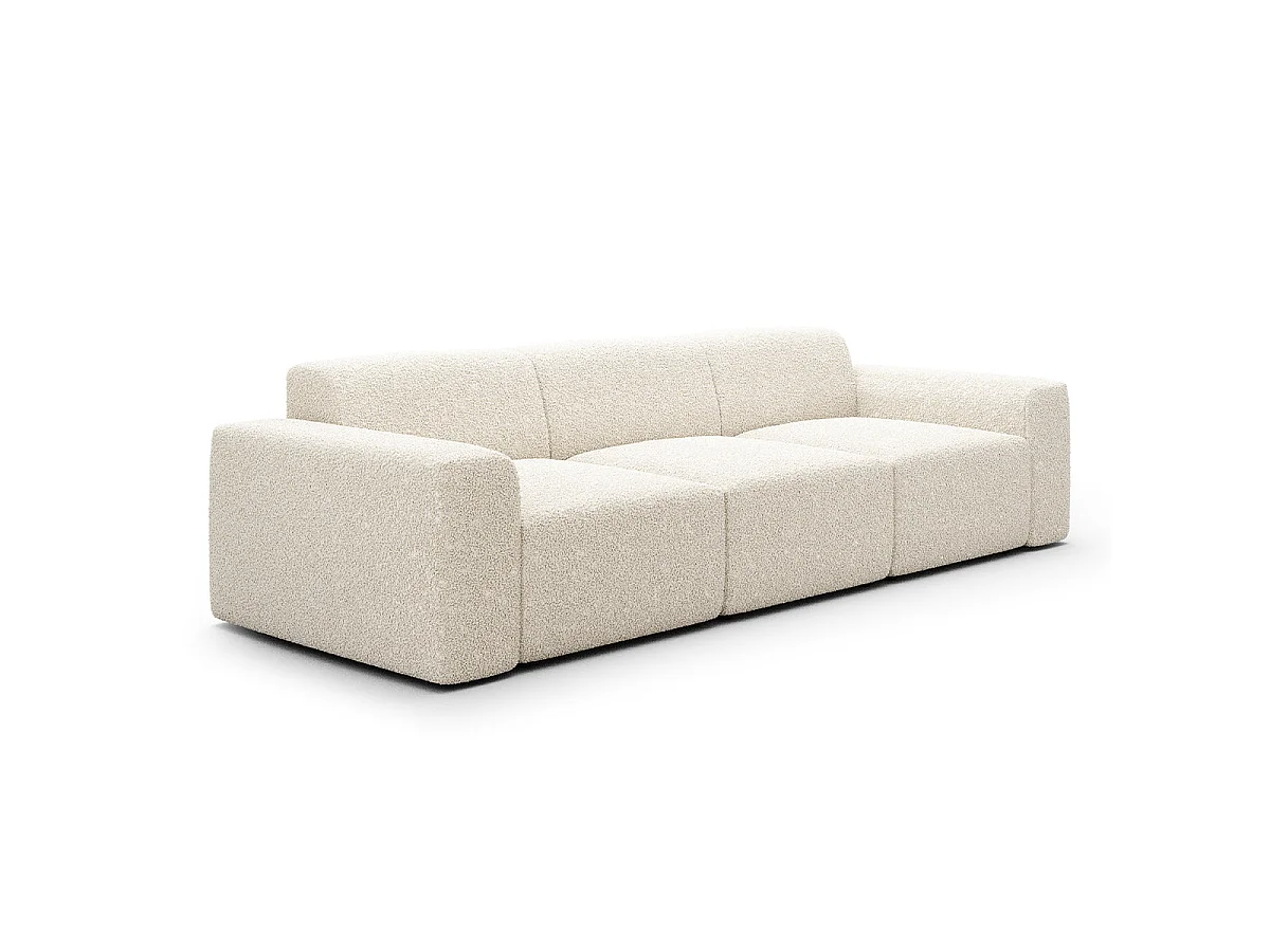 Canapé 4 places en tissu bouclette beige TORINO