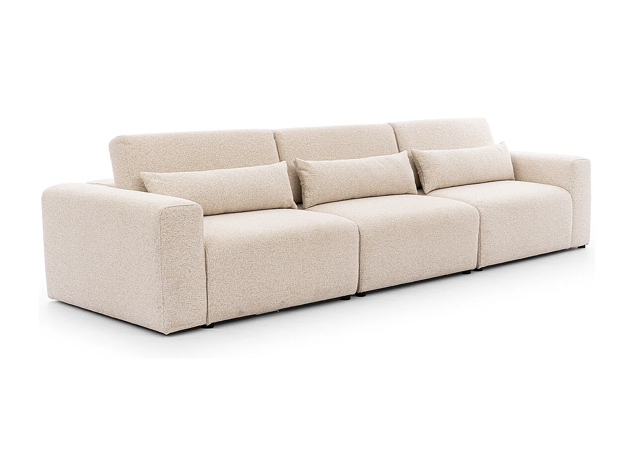 Canapé 3 places modulable têtières relevables Velano Beige