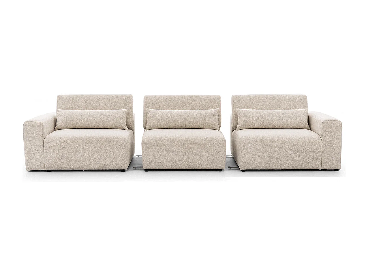 Canapé 3 places modulable têtières relevables Velano Beige