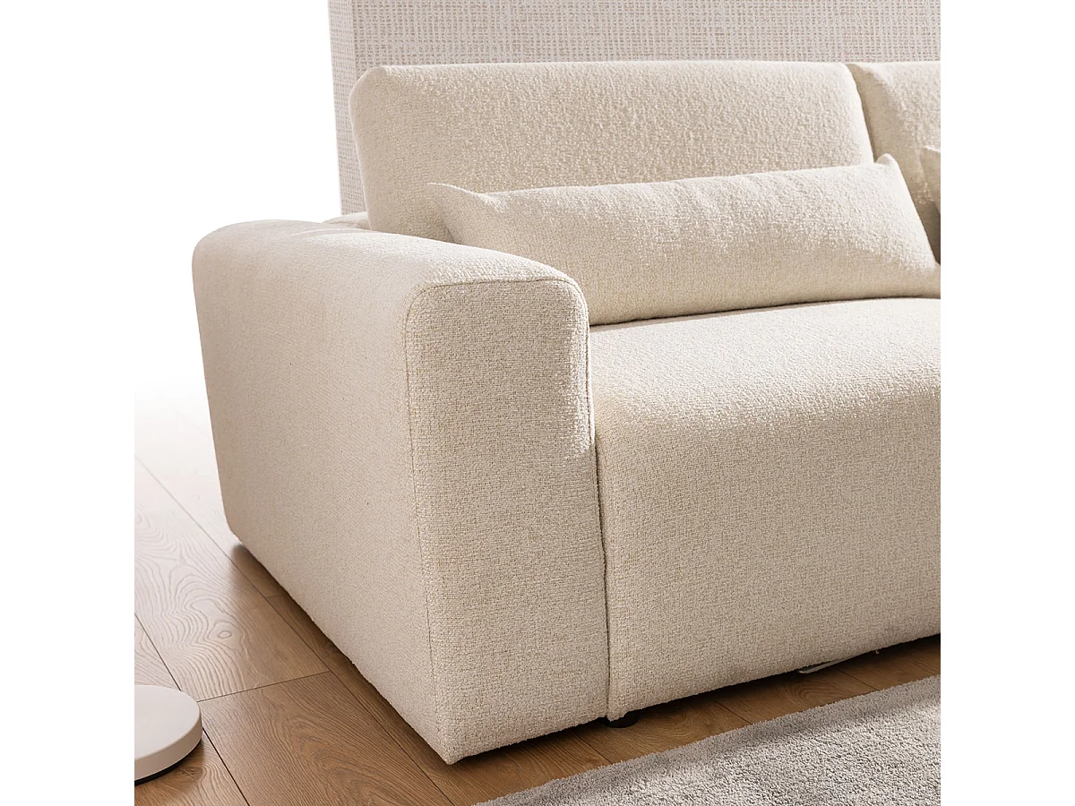 Canapé 3 places modulable têtières relevables Velano Beige