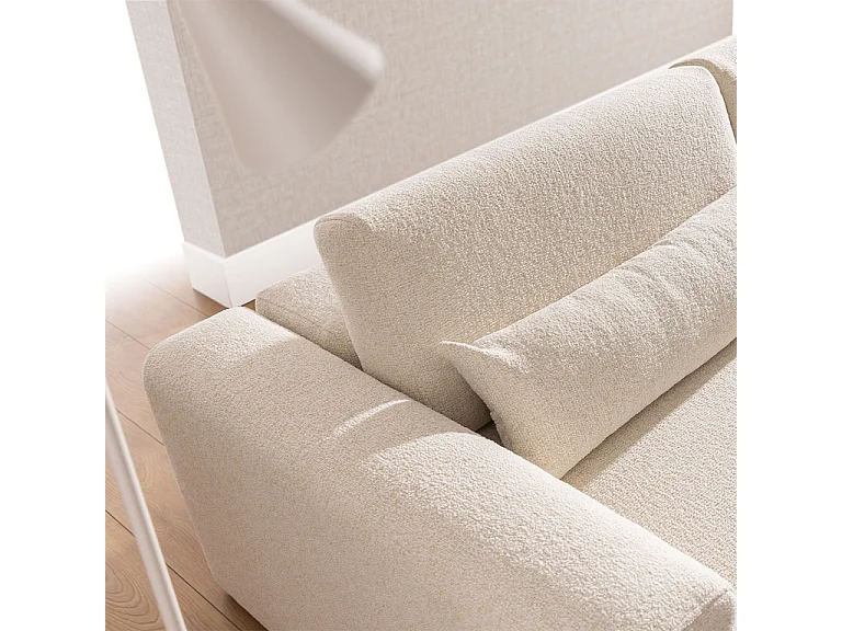 Canapé 3 places modulable têtières relevables Velano Beige