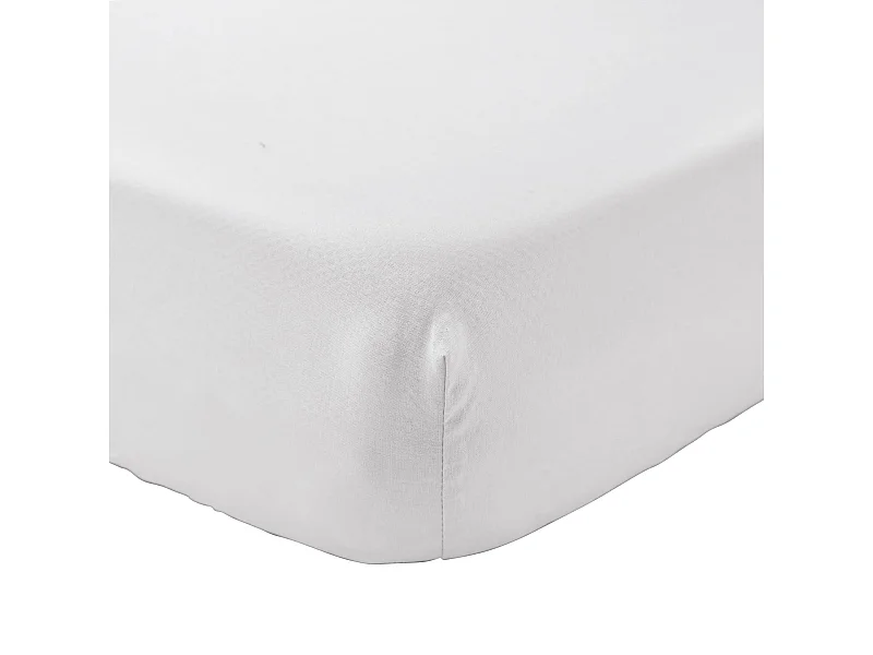 Drap housse bébé coton lavé - SOMEO Blanc 60x120