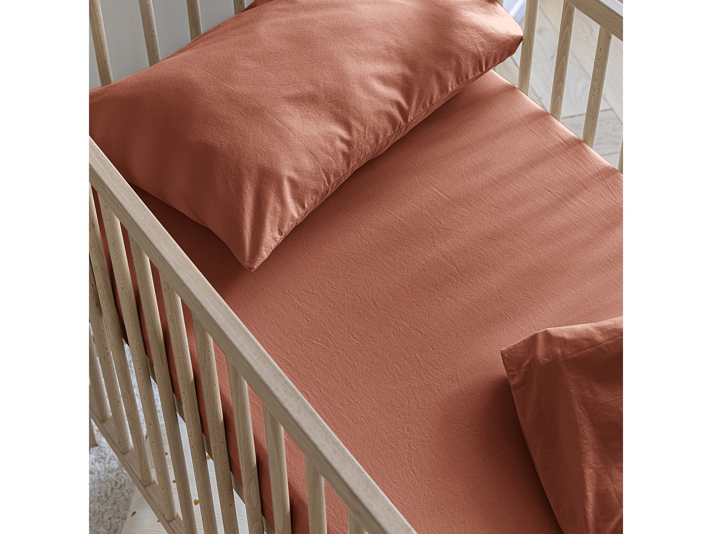 Housse De Couette Coton Lavé SOMEO 200x200 Cm Terracotta - Douce Et Naturelle