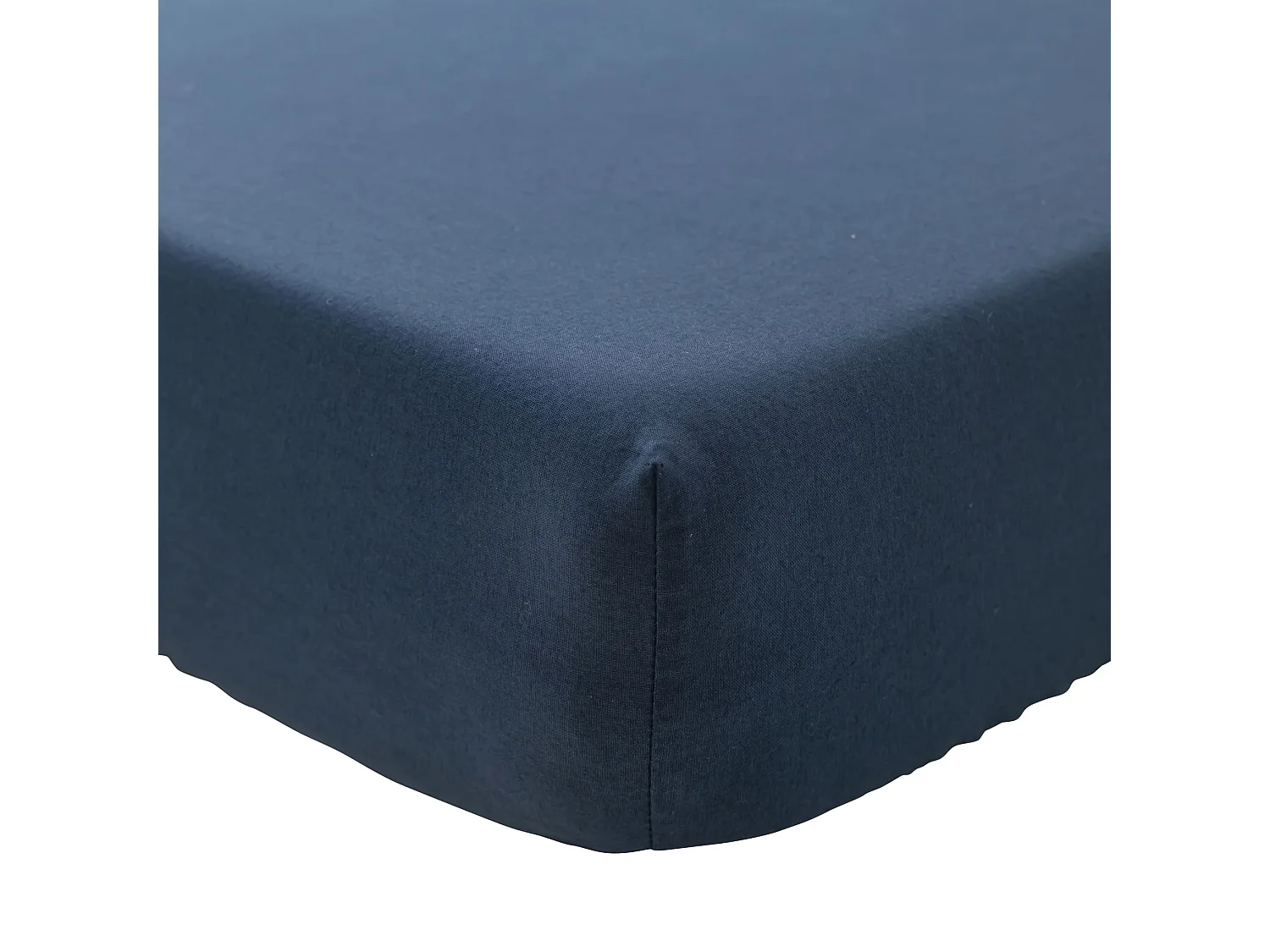 Drap housse bébé coton lavé - SOMEO Bleu marine 60x120