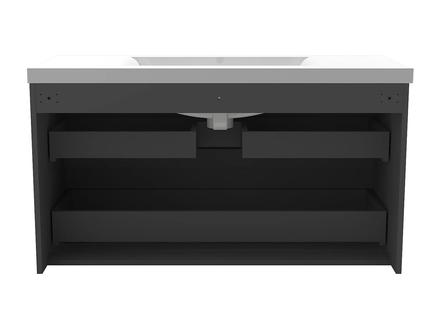 AICA Ensemble meuble Salle de Bain 100cm Anthracite avec simple vasque et Led miroir dimmable avec 3 couleurs+Bluetooth+3X grossissement