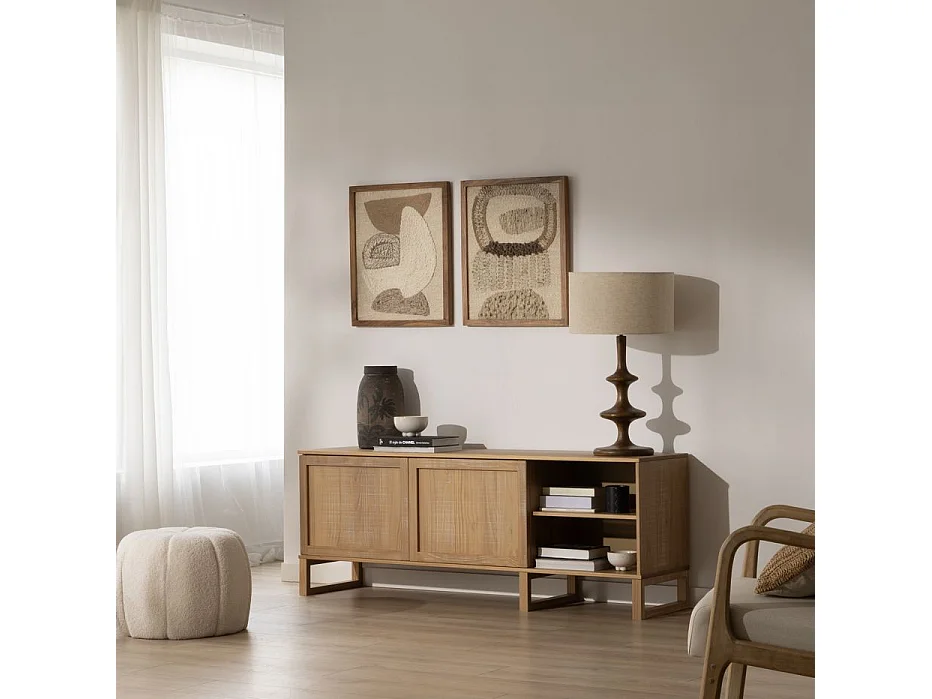 Meuble tv en bois massif HAÏTI 160x60