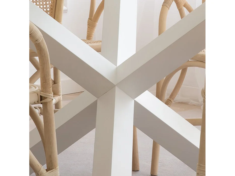 Table à manger en bois massif blanc 120x75