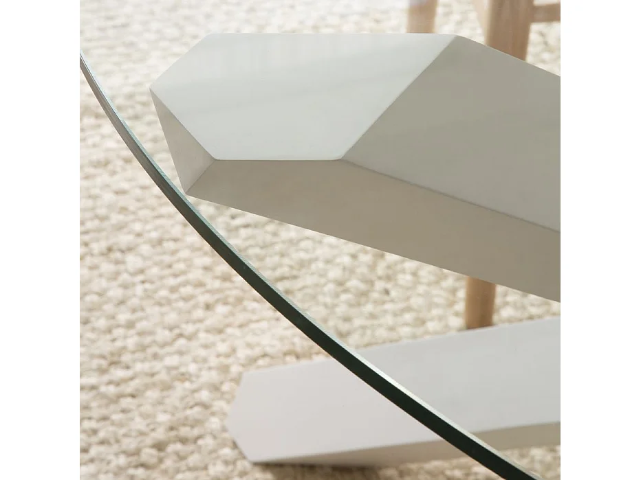 Table à manger en bois massif blanc 120x75