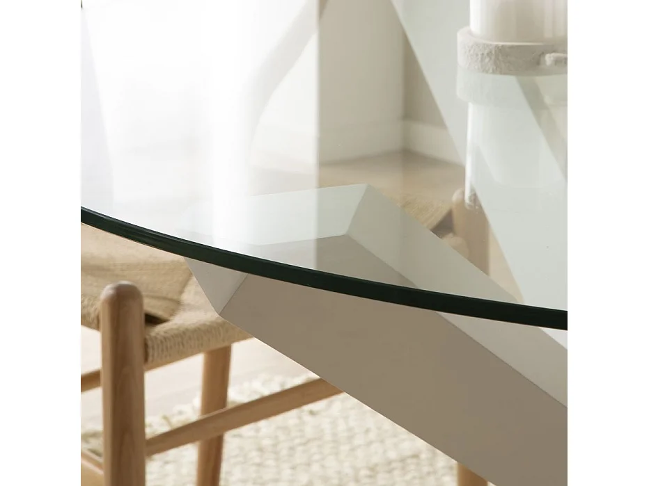 Table à manger en bois massif blanc 120x75