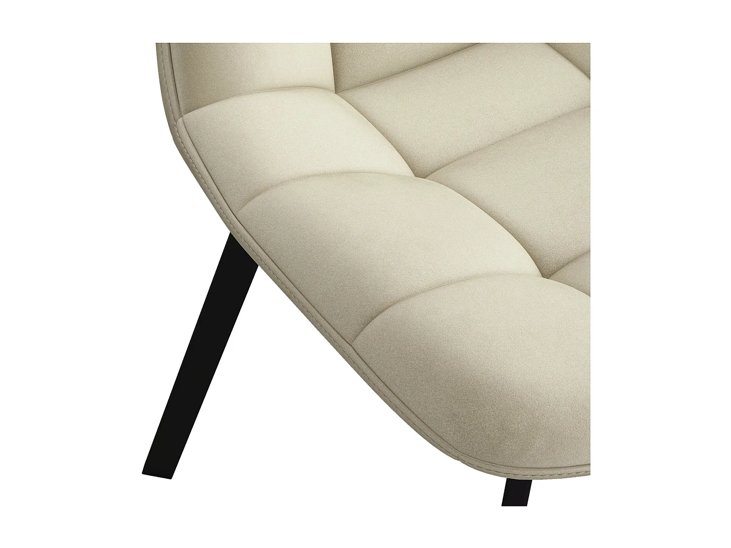 STELLIA-Sedia in velluto beige e metallo nero (x4)