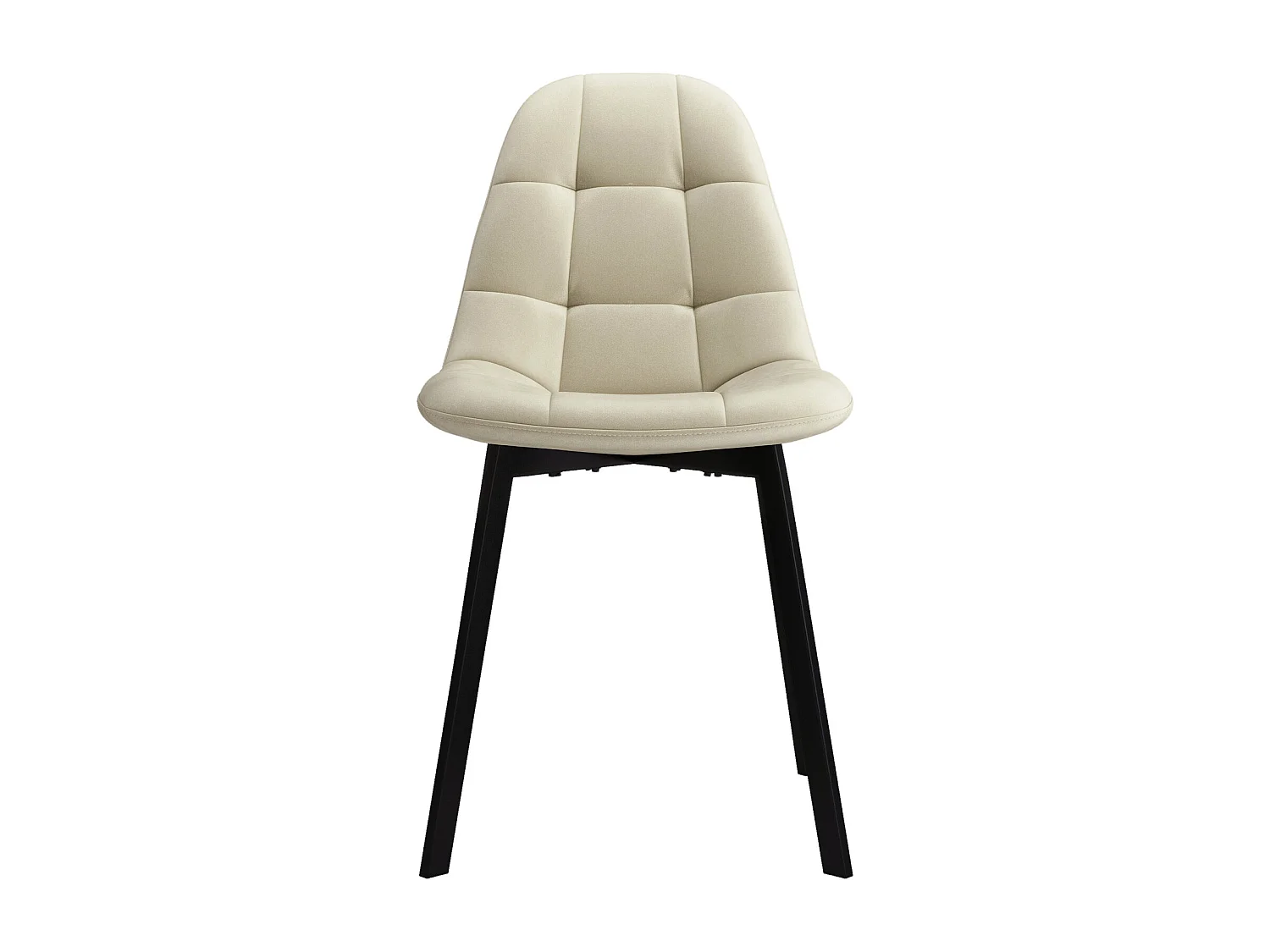 STELLIA-Sedia in velluto beige e metallo nero (x4)