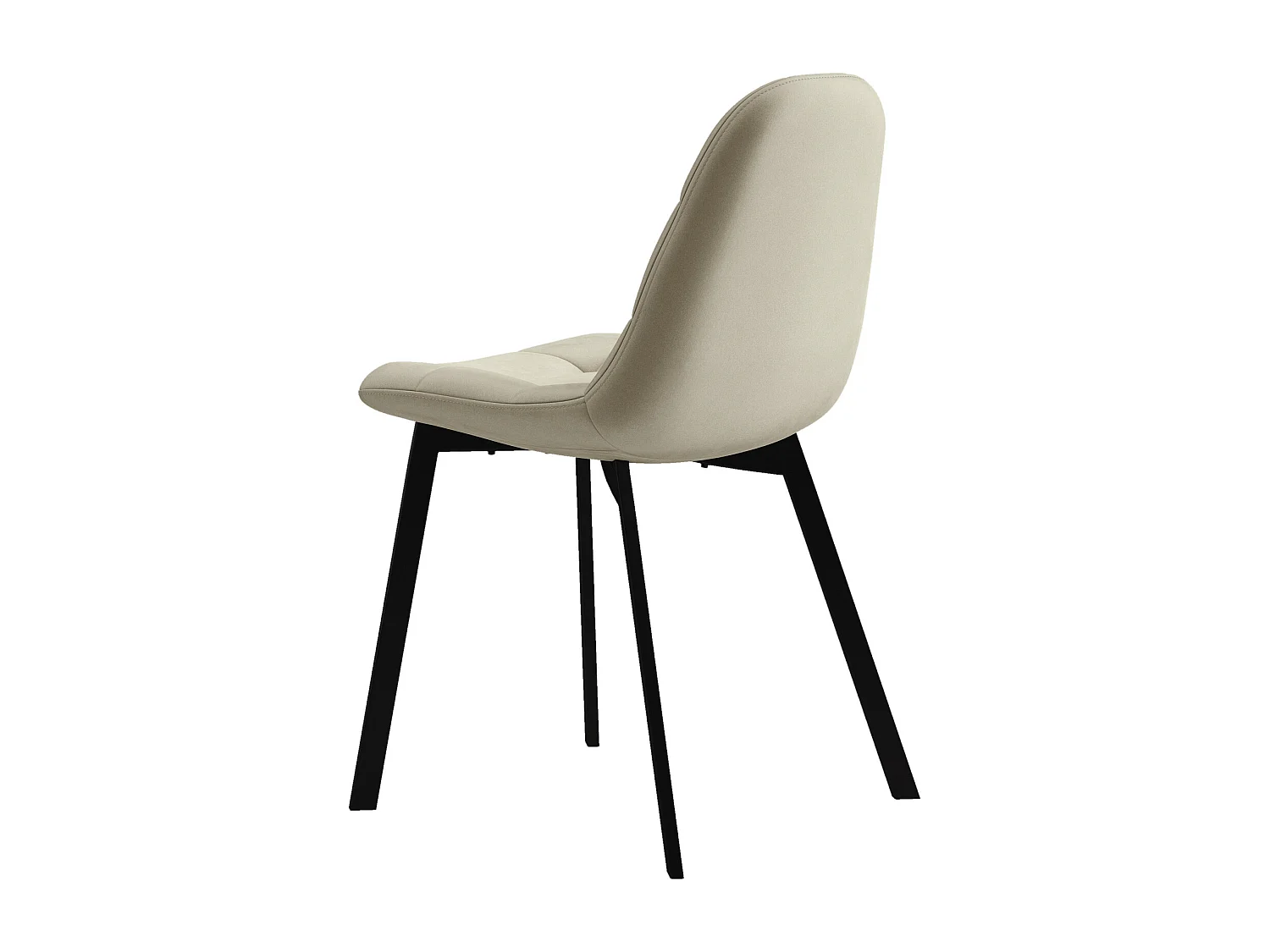 STELLIA-Sedia in velluto beige e metallo nero (x2)