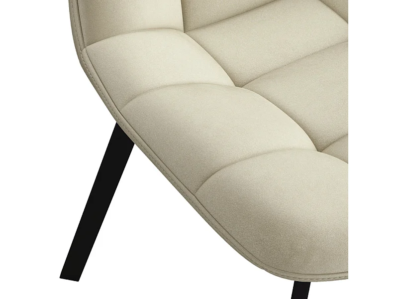 STELLIA-Sedia in velluto beige e metallo nero (x2)