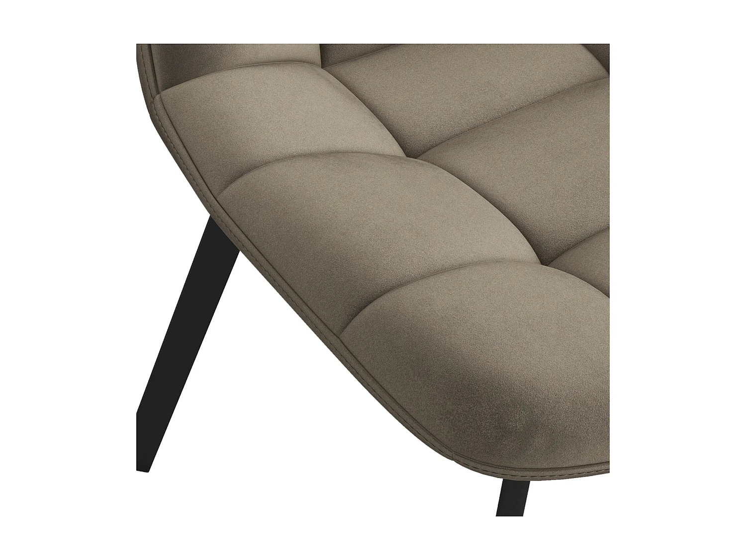 STELLIA-Sedia in velluto taupe chiaro e metallo nero (x2)