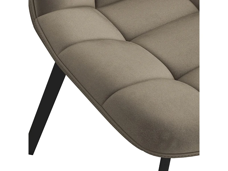 STELLIA-Chaise en velours Taupe Clair (x2)