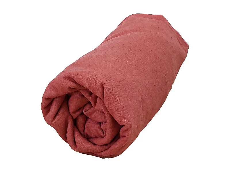 Drap housse flanelle bonnet 30 cm 140x190 Tomette Tradilinge