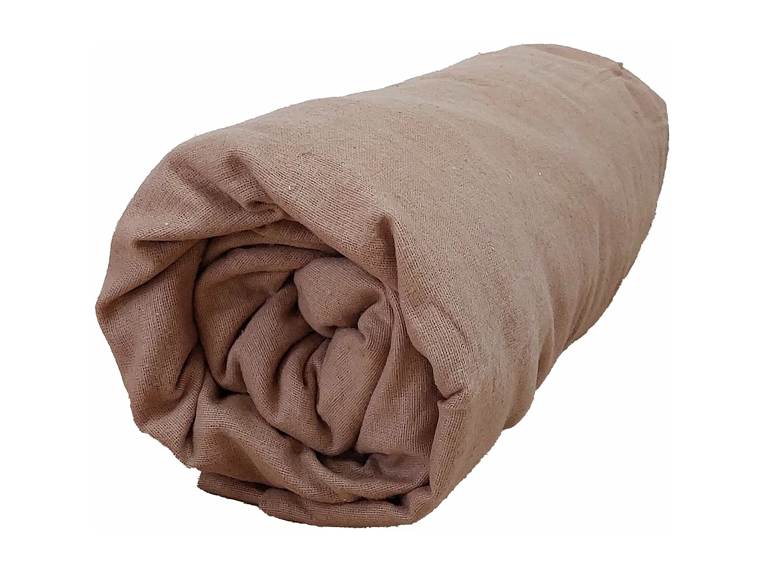 Drap housse flanelle bonnet 30 cm 90x200 Noisette Tradilinge