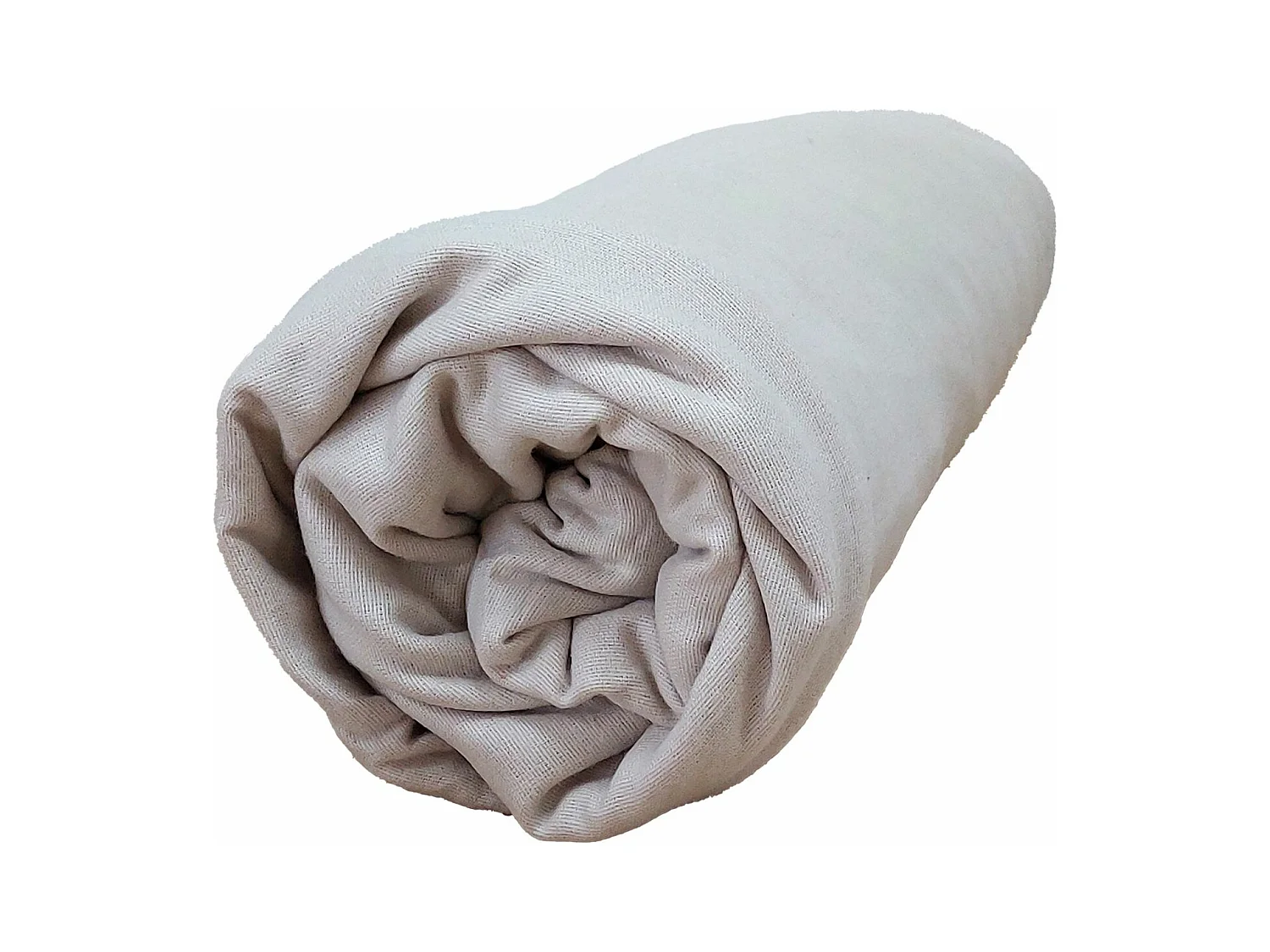 Drap housse flanelle bonnet 30 cm 140x190 Nougat Tradilinge