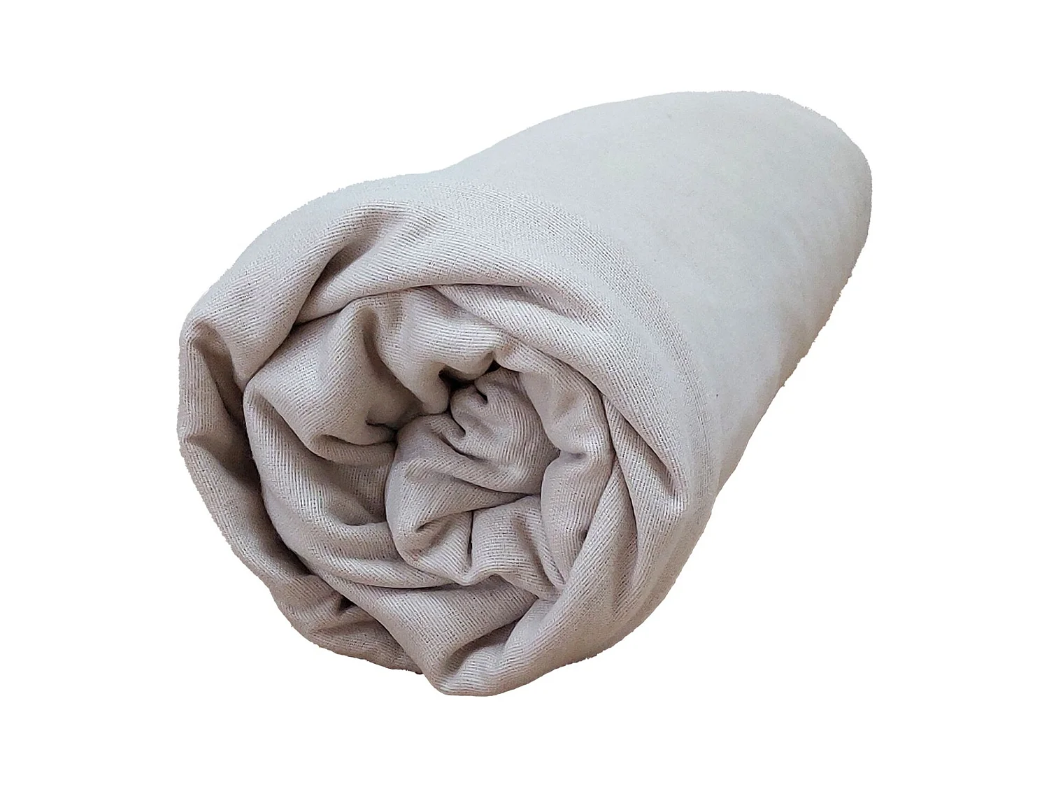 Drap housse flanelle bonnet 30 cm 90x190 Nougat Tradilinge