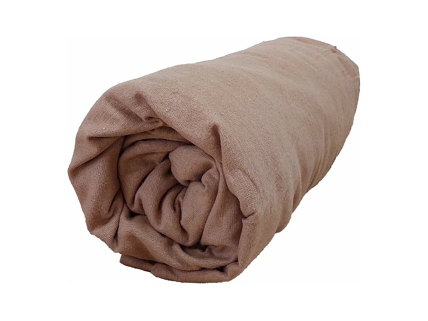 Drap housse flanelle bonnet 30 cm 90x190 Noisette Tradilinge