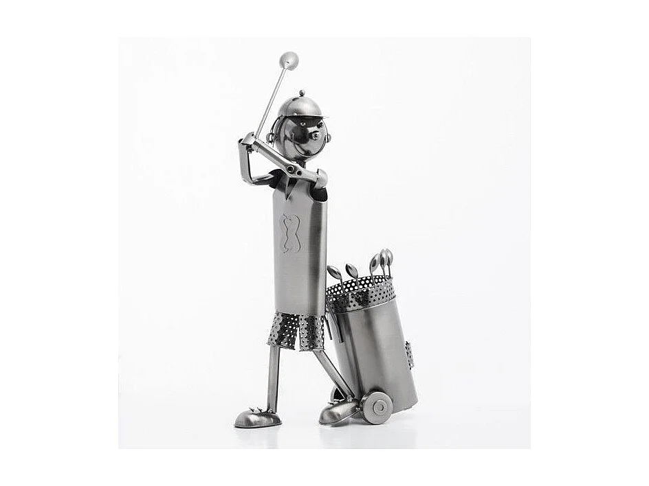 Porte-bouteille Golfeur métallique