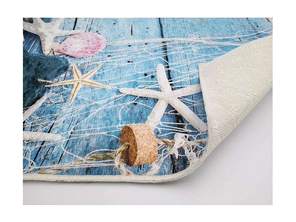 Tapis de bain 50x80 cm Polyester Sdb Bleu