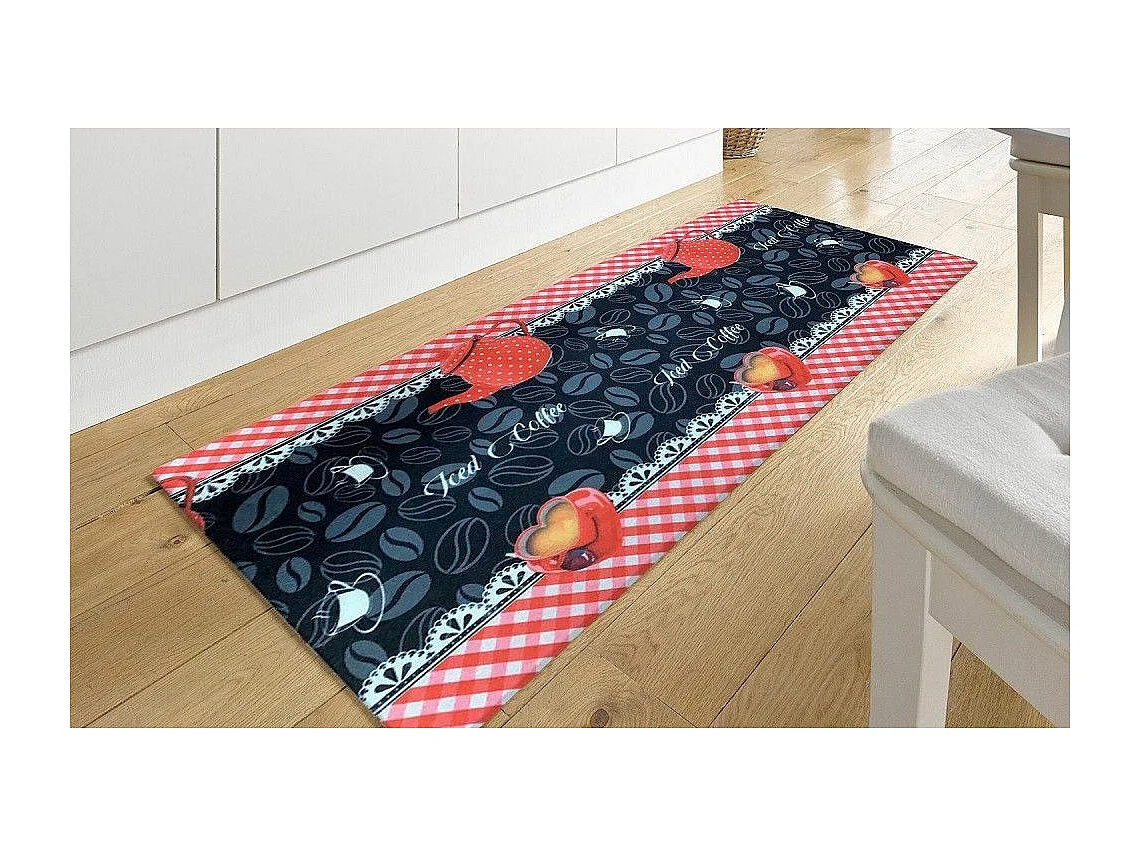 Tapis de cuisine 50x180 cm Polyester Kitch Coffee