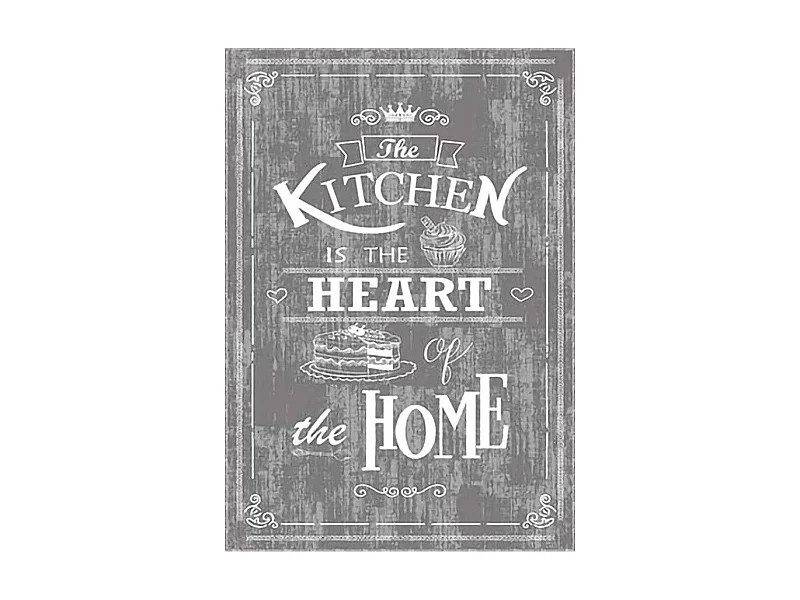 Tapis de cuisine 60x90 cm Polyester Kitchen Gris