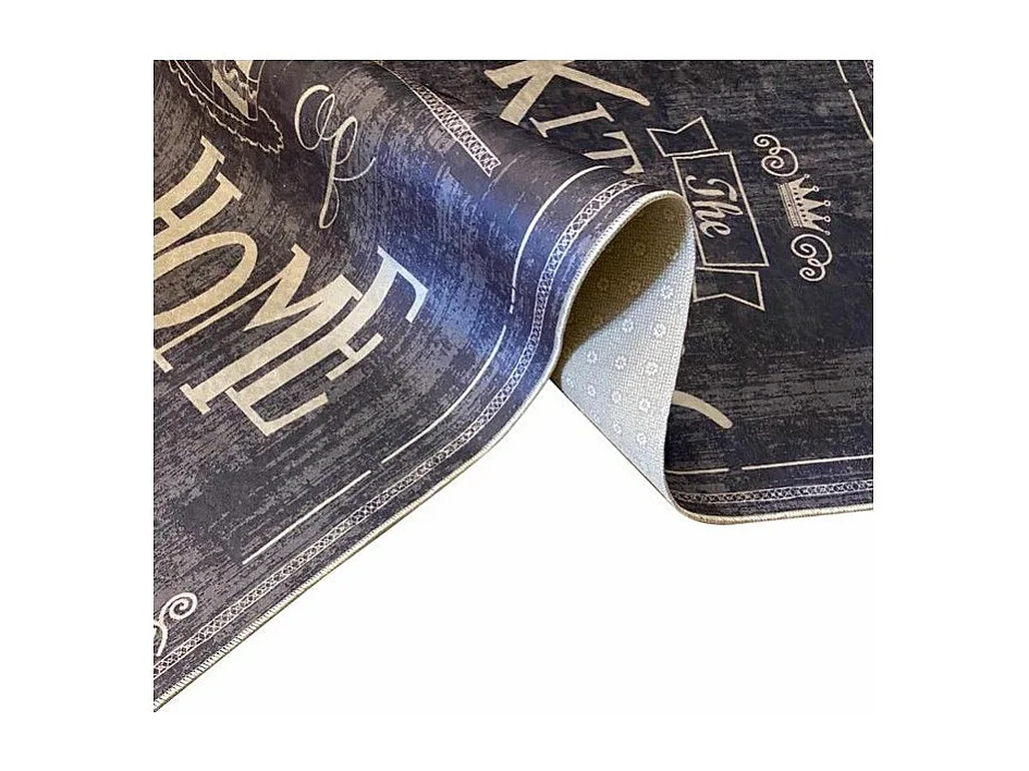 Tapis de cuisine 60x90 cm Polyester Kitchen Gris