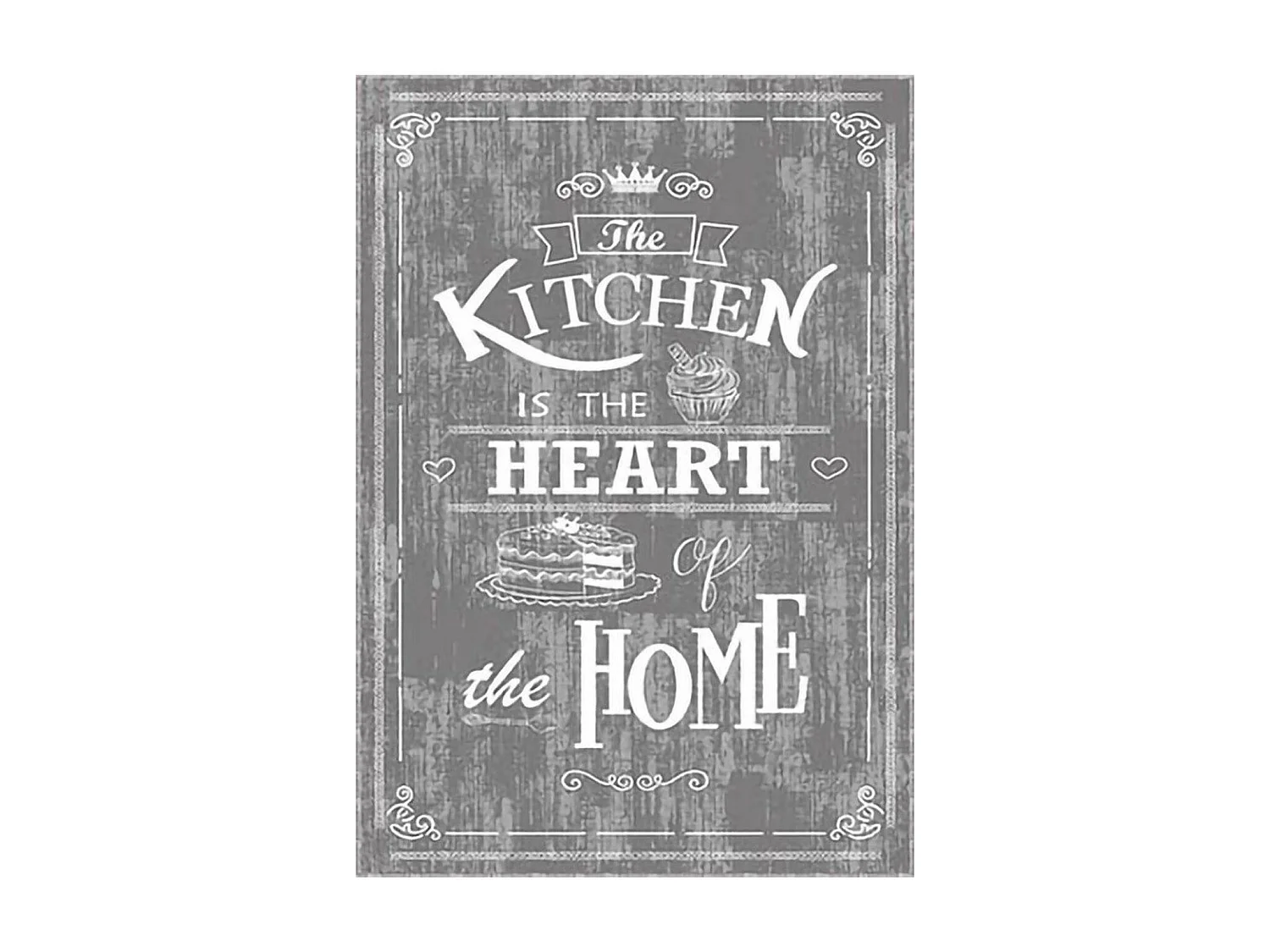 Tapis de cuisine 60x90 cm Polyester Kitchen Gris