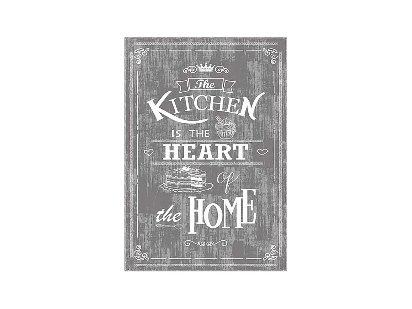 Tapis de cuisine 60x90 cm Polyester Kitchen Gris