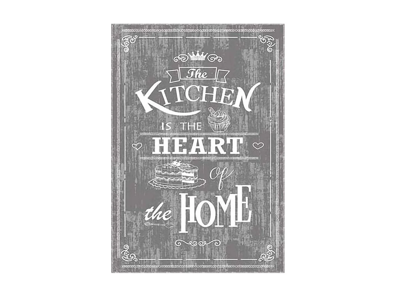 Tapis de cuisine 60x90 cm Polyester Kitchen Gris