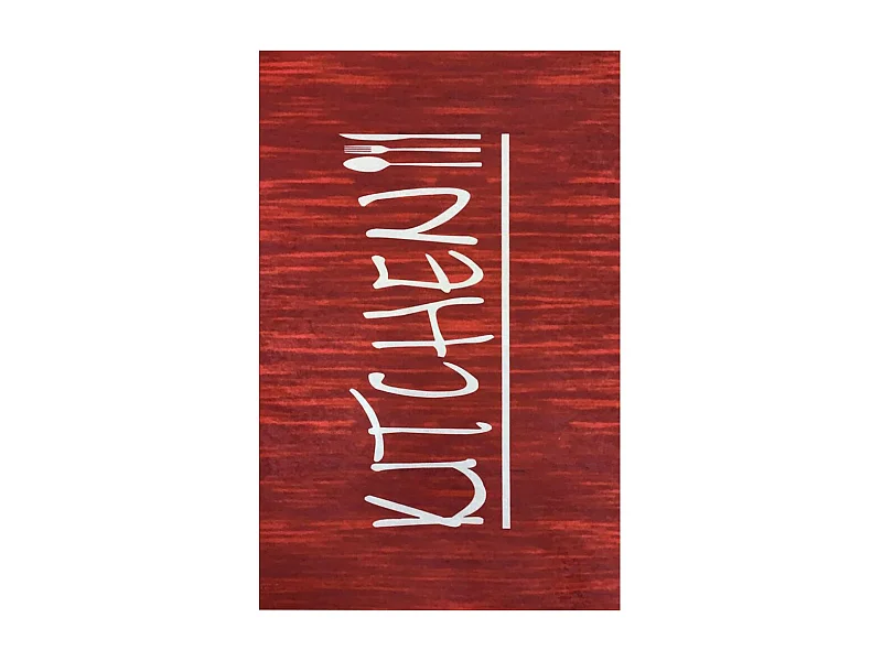 Czerwony dywanik kuchenny z wzorem 60x90 cm z miękkiego i antypoślizgowego poliestru