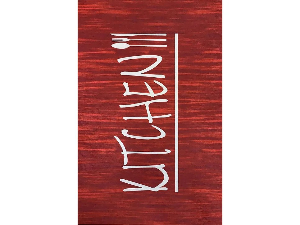 Tapis de cuisine 60x90 cm Polyester Kitchen Rouge