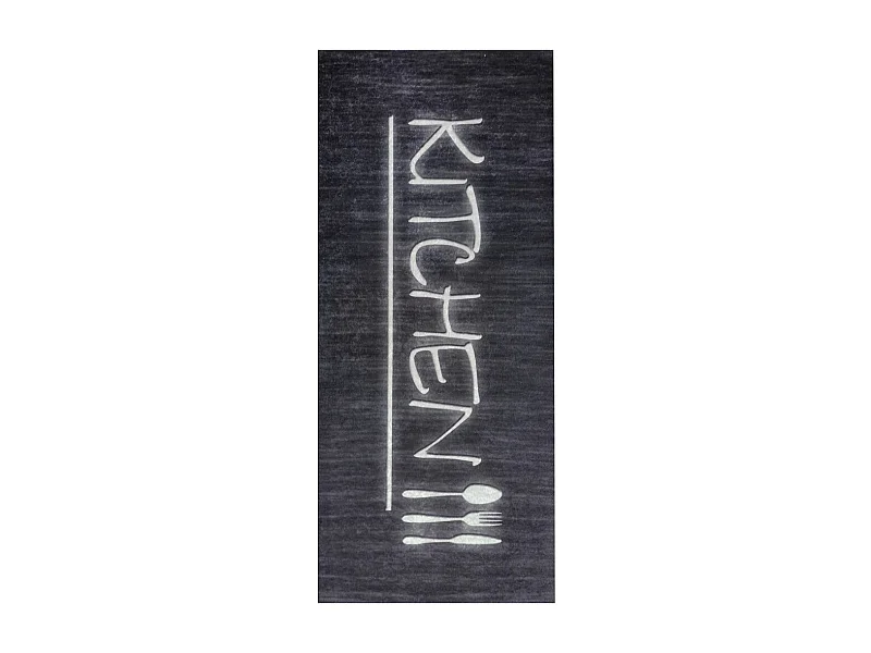 Tapis de cuisine 50x80 cm Polyester Kitchen Noir