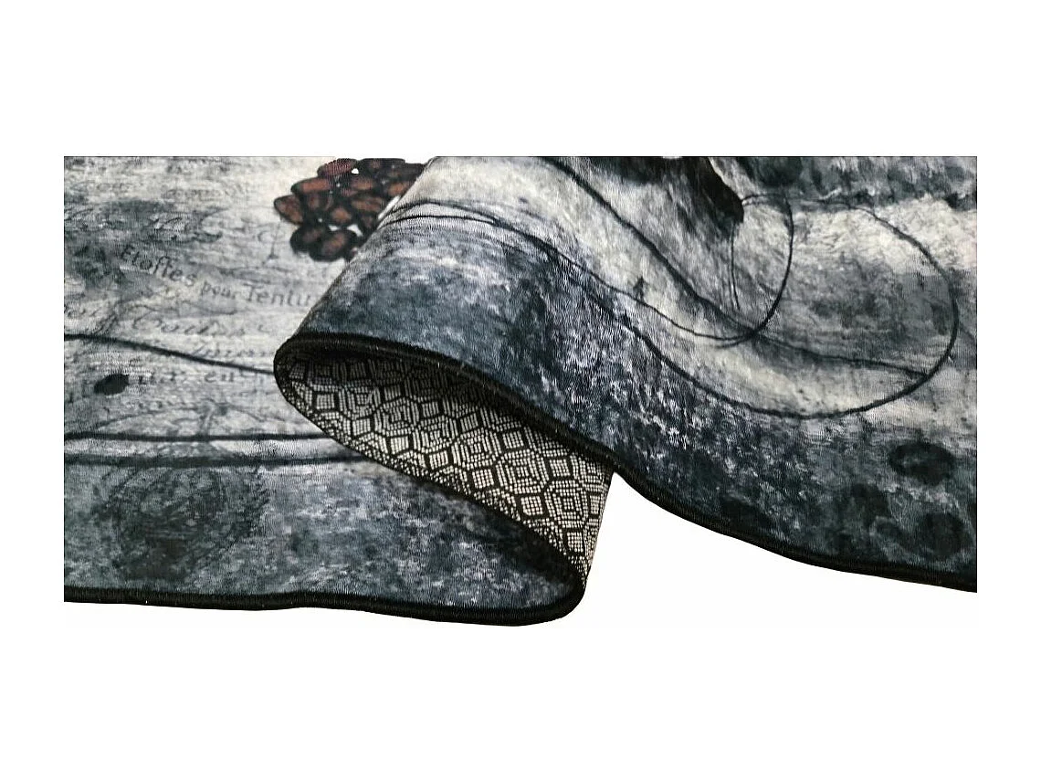 Tapis de cuisine 50x120 cm Polyester Coffee Gris