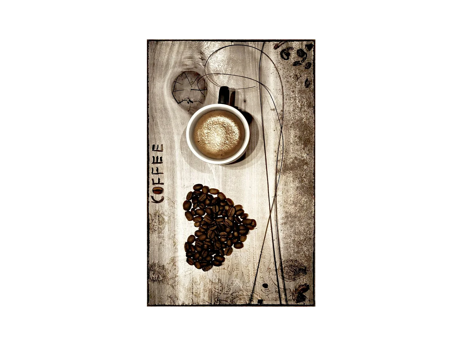 Tapis de cuisine 50x80 cm Polyester Coffee Beige