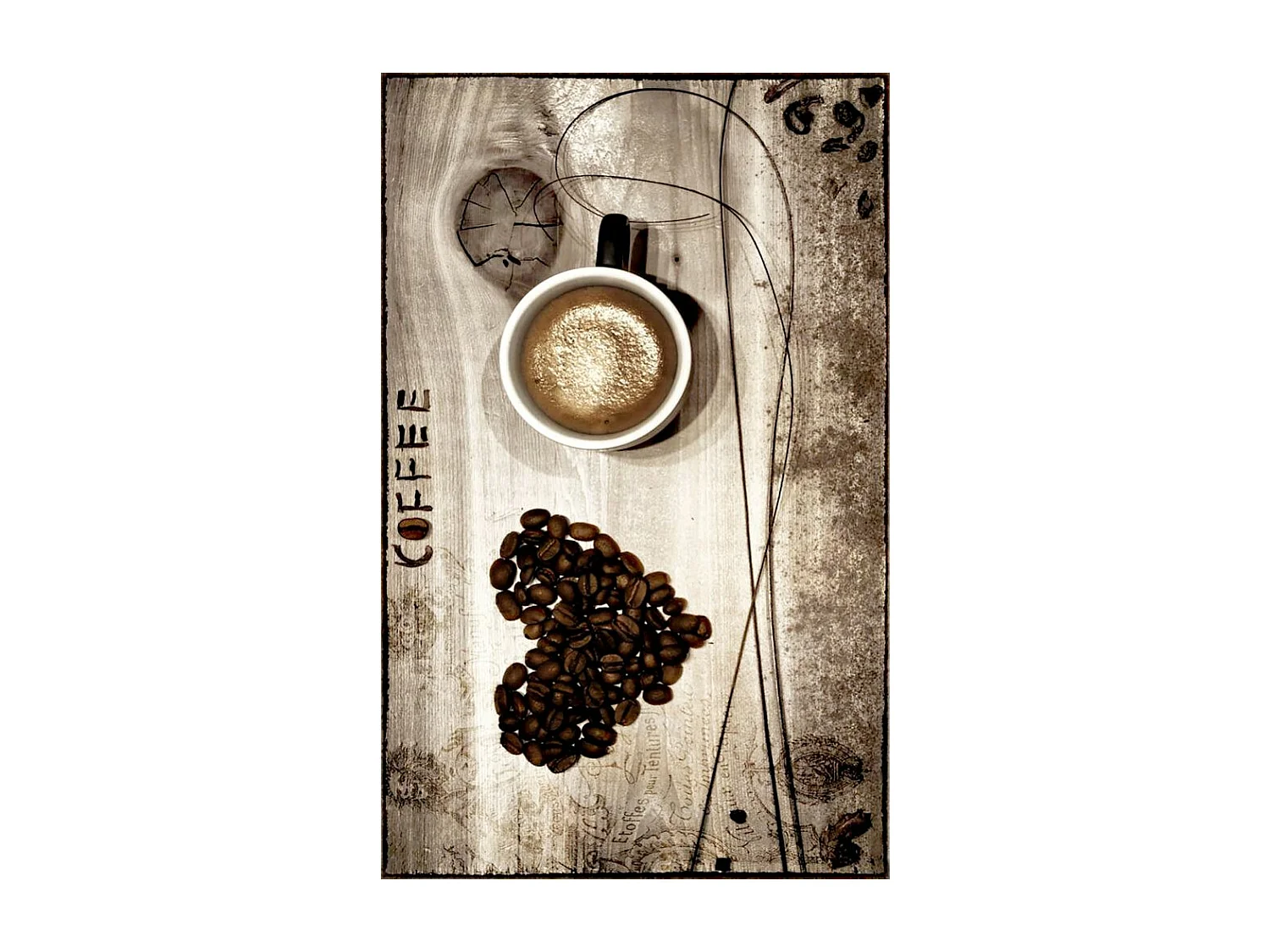 Tapis de cuisine 50x80 cm Polyester Coffee Beige