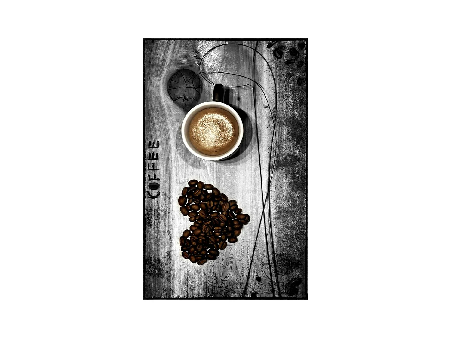 Tapis de cuisine 90x130 cm Polyester Coffee Gris