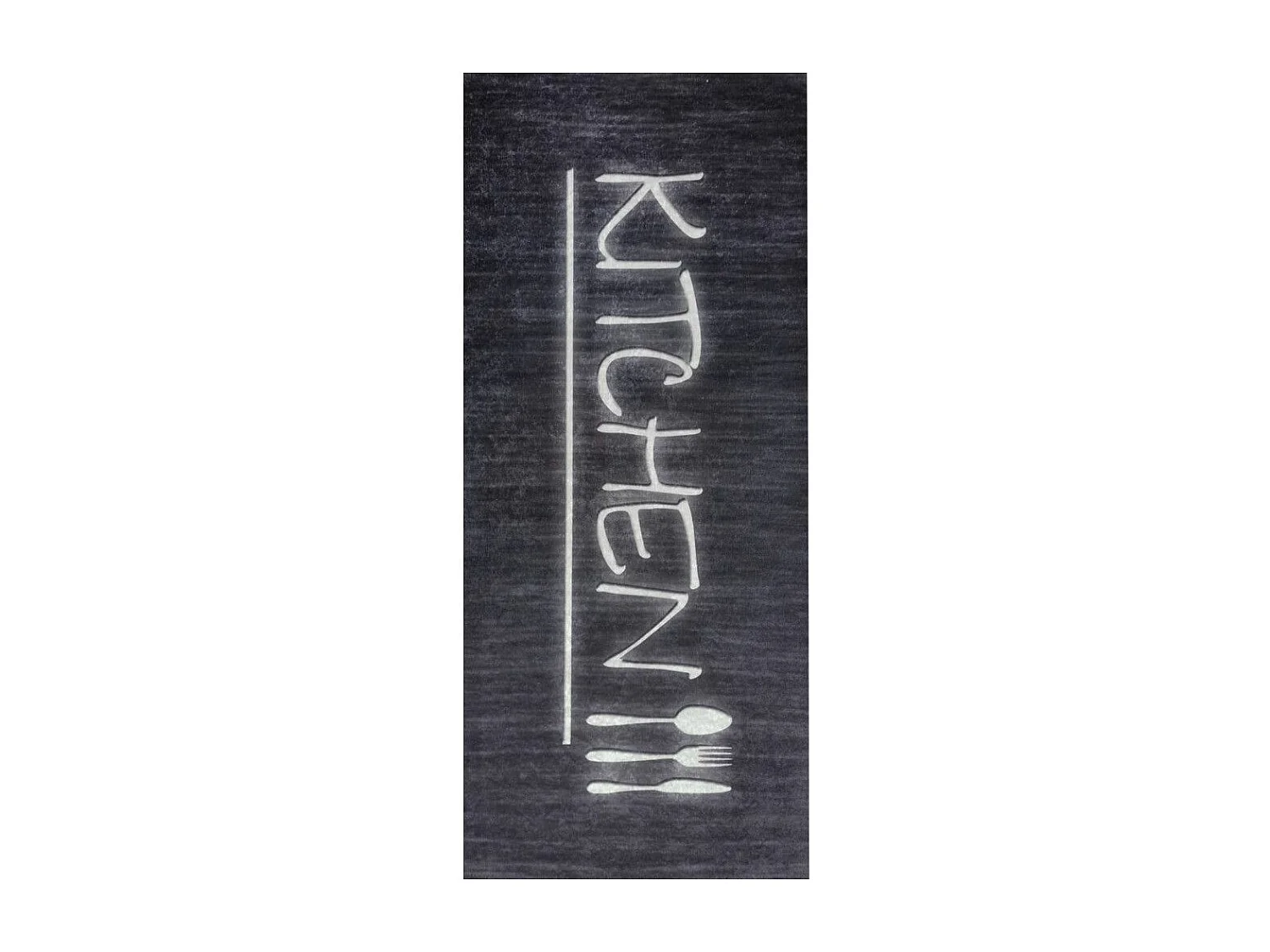 Tapis de cuisine 90x130 cm Polyester Kitchen Noir