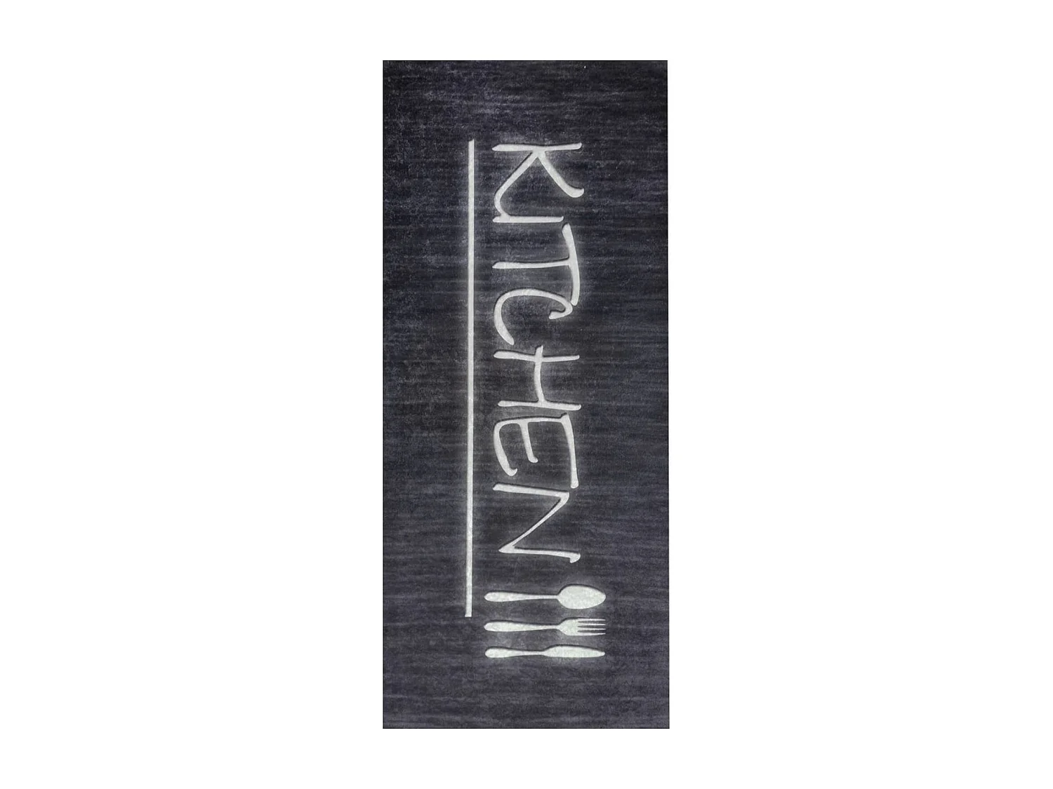 Tapis de cuisine 90x130 cm Polyester Kitchen Noir