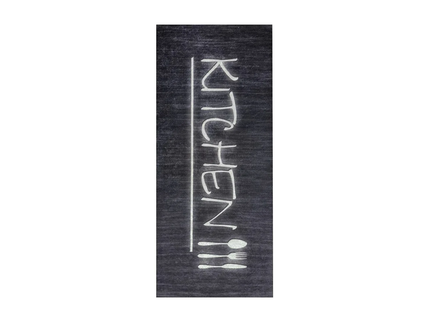 Tapis de cuisine 90x130 cm Polyester Kitchen Noir