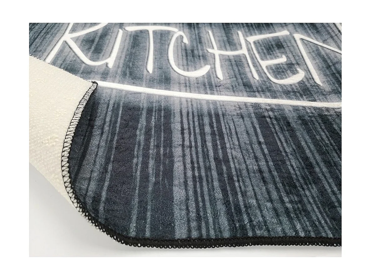 Tapis de cuisine 60x90 cm Polyester Kitchen Noir